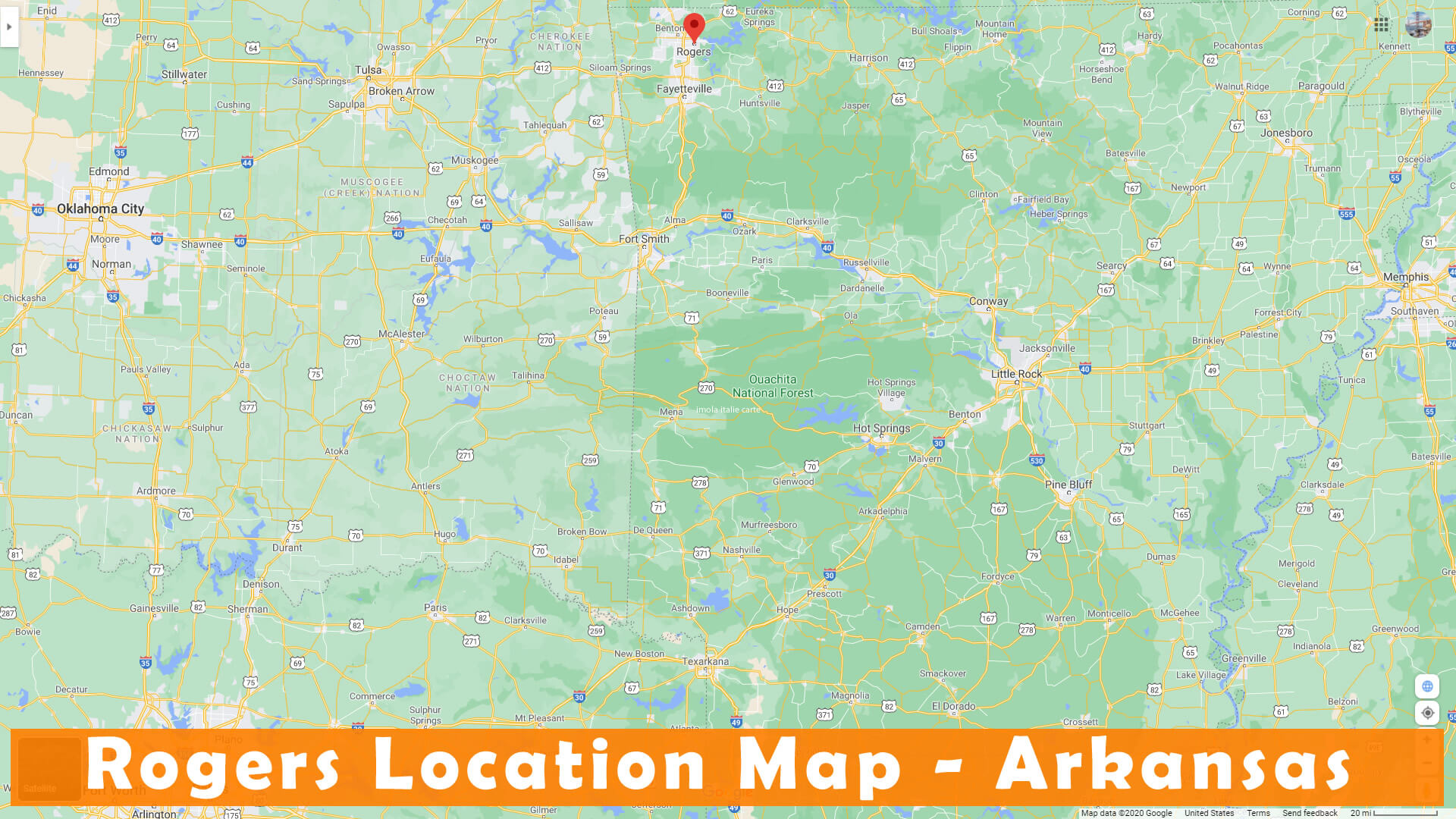 Rogers Location Map Arkansas